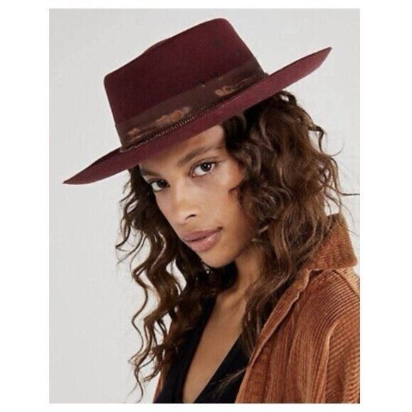 Free People Accessories - New FREE PEOPLE Mossant Mulholland Layered Bands Felt Hat